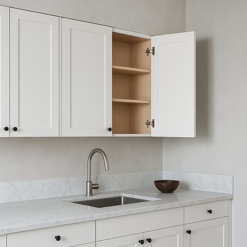 Bremen Cabinetry Shaker Wall Cabinet with Adjustable Shelves, White
