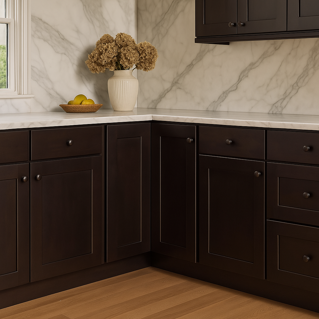 Design House Brookings Solid Wood Lazy Susan Corner Base Cabinet in Espresso