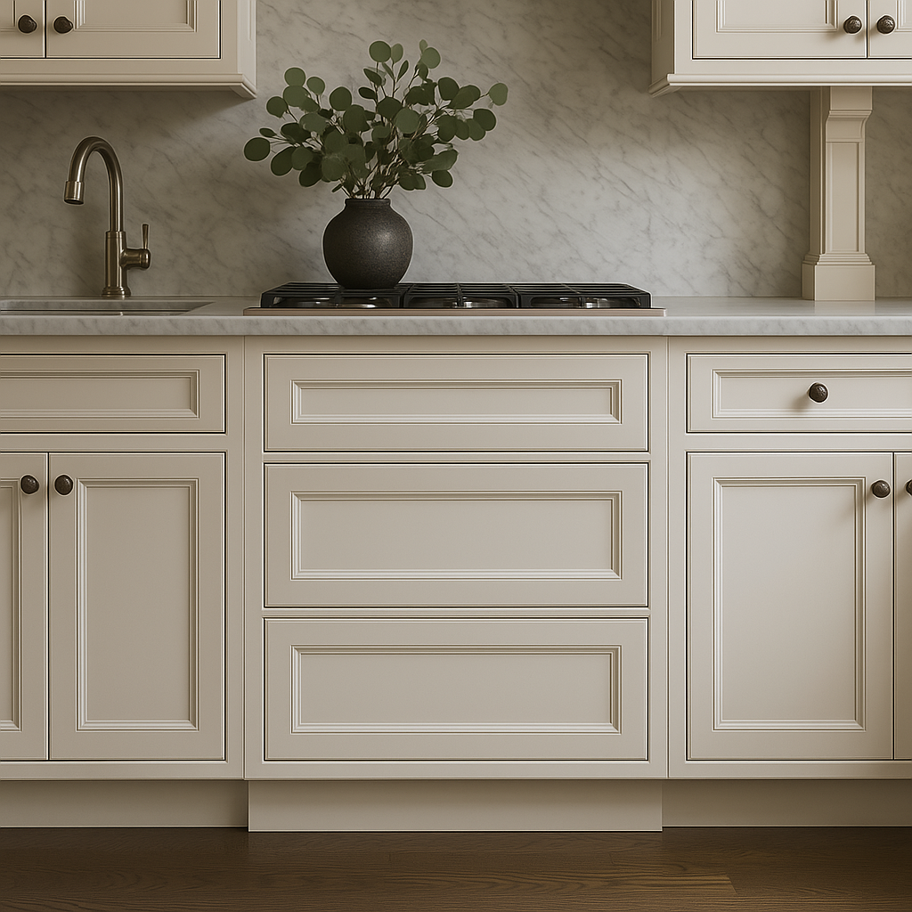 LIFEART CABINETRY Newport Ready to Assemble Base Cabinet with 3 Drawers in Classic White