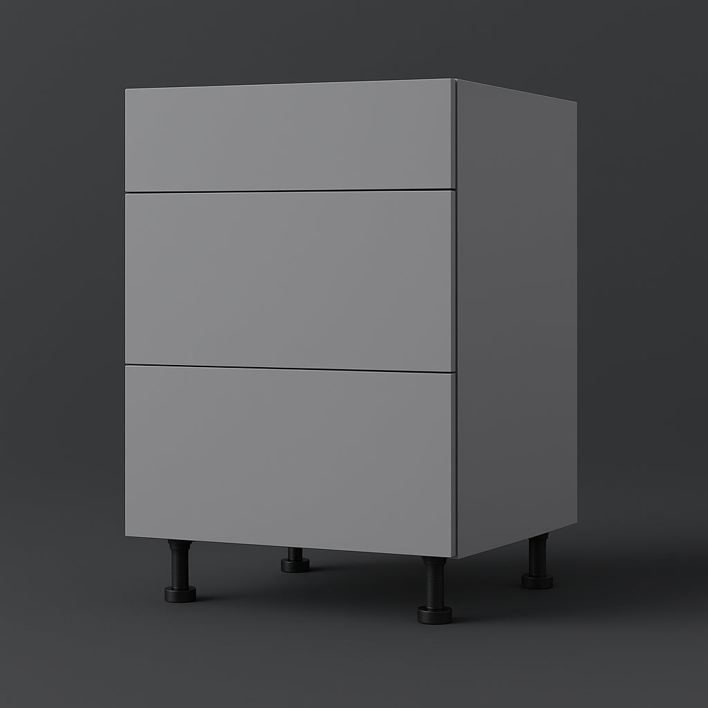 Cambridge Radiance Matte Grey Slab Drawer Base Kitchen Cabinet, 30 in. W x 24 in. D x 34.50 in. H