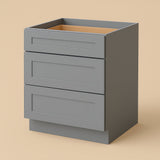 WOWOW 27" Grey Plywood Drawer Base Cabinet with Soft Close