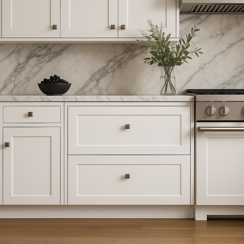 HOMLUX Ready-to-Assemble Shaker White Drawer Base Cabinet, 30 in. W x 24 in. D x 34.5 in. H
