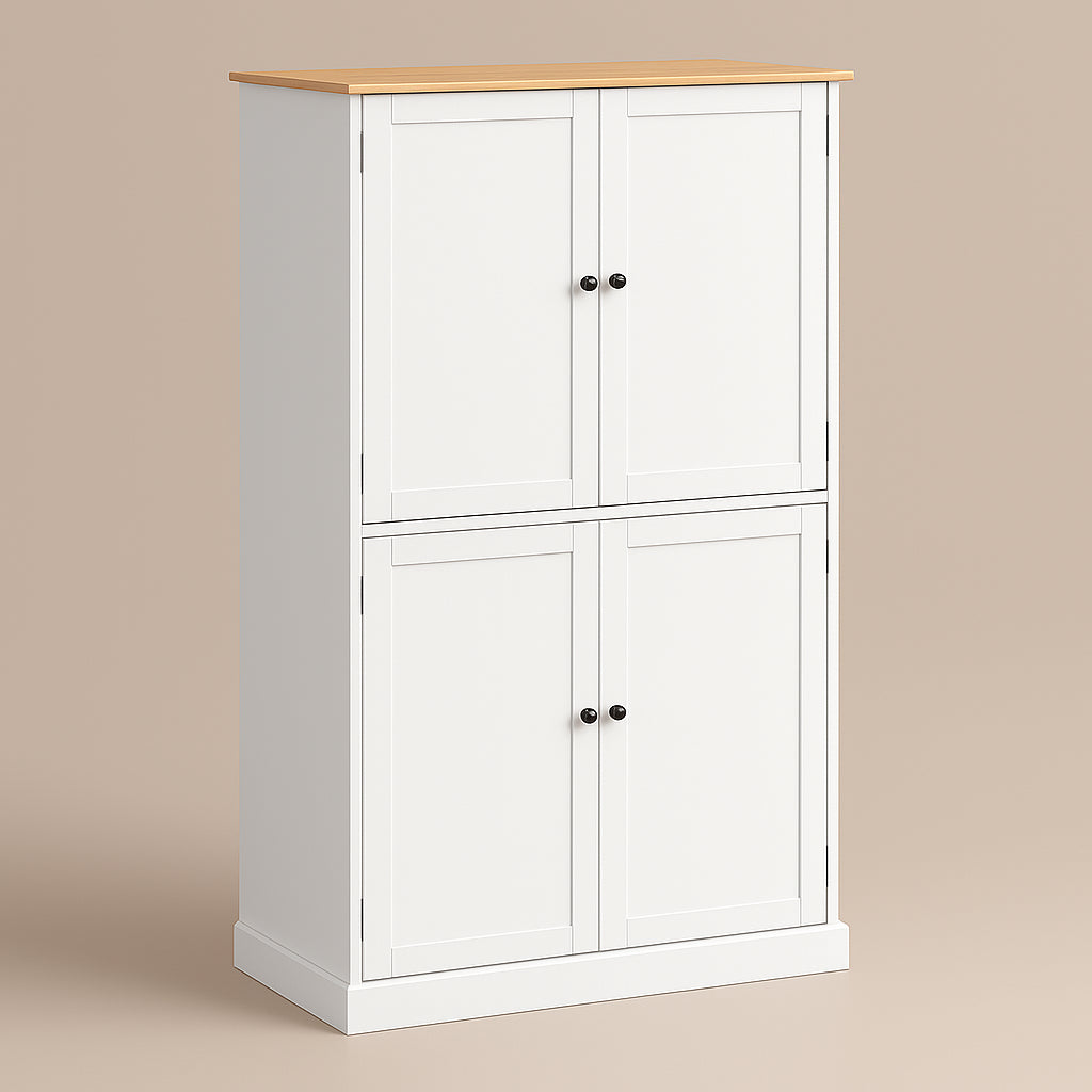 Aoibox Freestanding Kitchen Pantry Cabinet in White with Drawers and Shelves