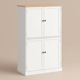 Aoibox Freestanding Kitchen Pantry Cabinet in White with Drawers and Shelves