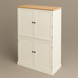 Adrinfly Cream MDF Kitchen Cabinet with Drawers and Adjustable Shelves