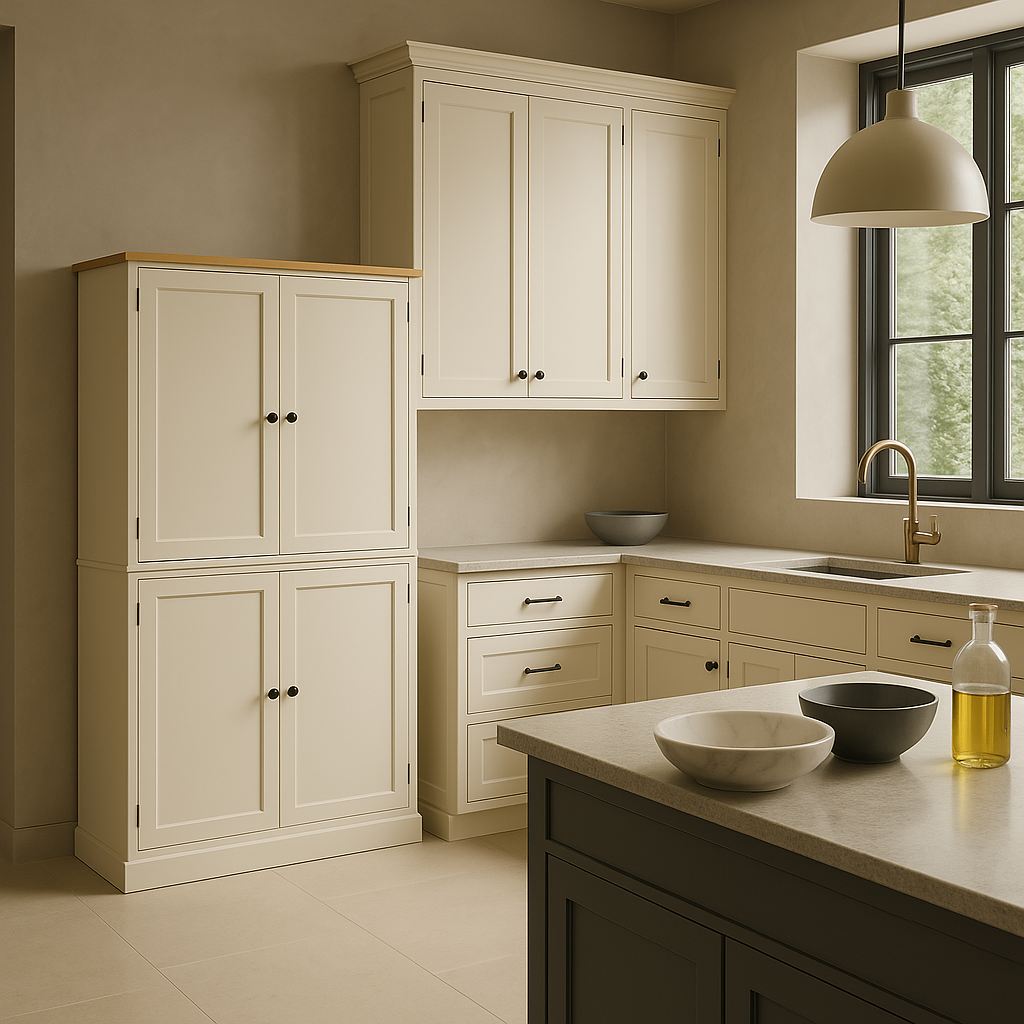 Adrinfly Cream MDF Kitchen Cabinet with Drawers and Adjustable Shelves