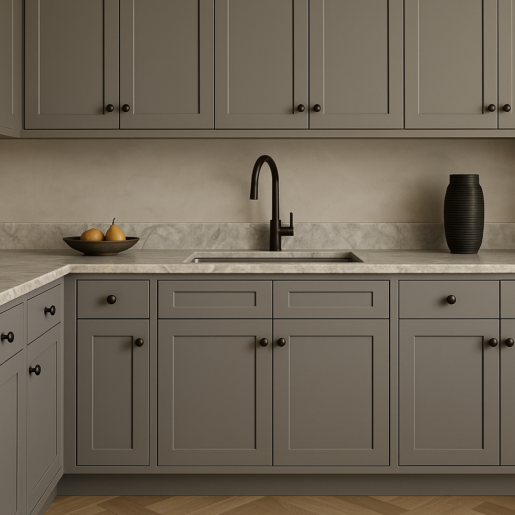 HOMEIBRO Shaker Gray Plywood Base Kitchen Cabinet with 2 Drawers and 2 Doors