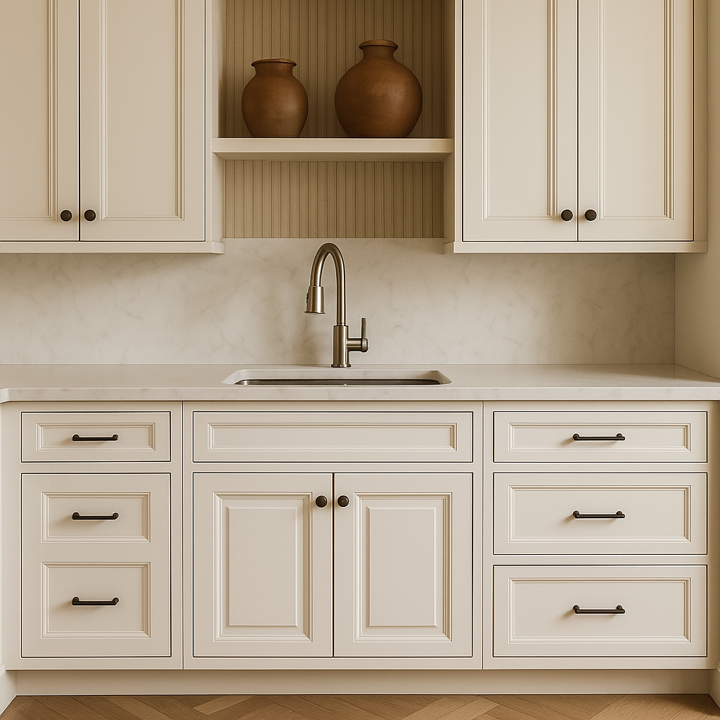 LIFEART CABINETRY Newport Sink Base Cabinet, Classic White, Ready to Assemble