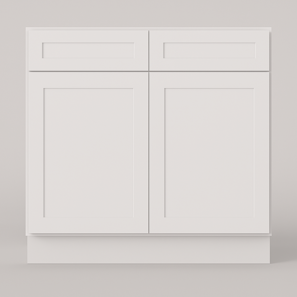 HOMEIBRO Newport Light Shaker Dove Plywood Kitchen Cabinet - 36x34.5x24 in.