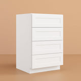 HOMLUX Shaker White 4-Drawer Kitchen Cabinet - Ready to Assemble