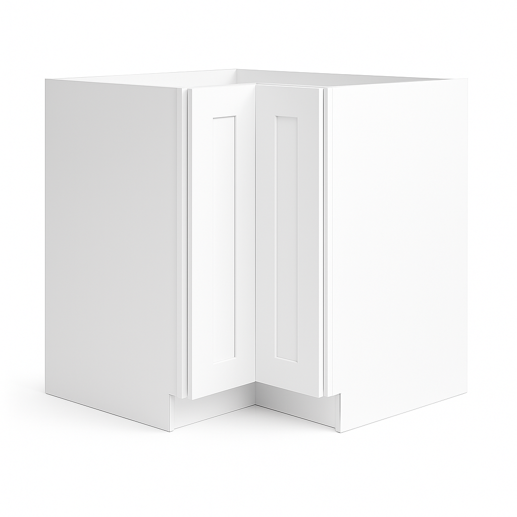 Plywell Shaker Base Lazy Susan Cabinet, Ready to Assemble, 36x34.5x24 in, White