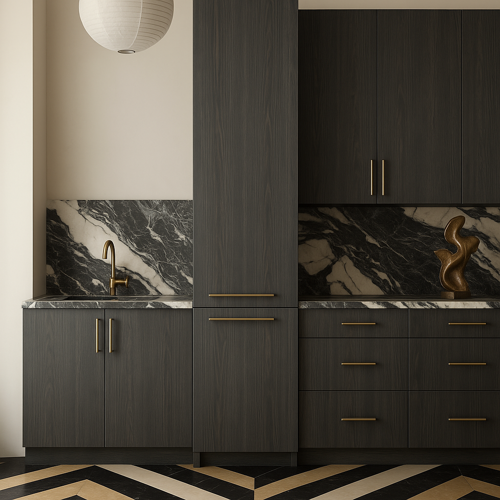Cambridge Carbon Marine Pantry Kitchen Cabinet - Quick Assemble, Modern Style