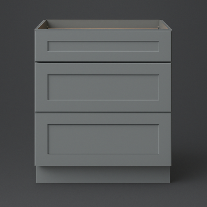 WOWOW 36" Grey Plywood Drawer Base Cabinet with Soft Close