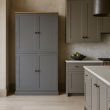Adrinfly Gray MDF Pantry Kitchen Cabinet with Drawers and Shelves