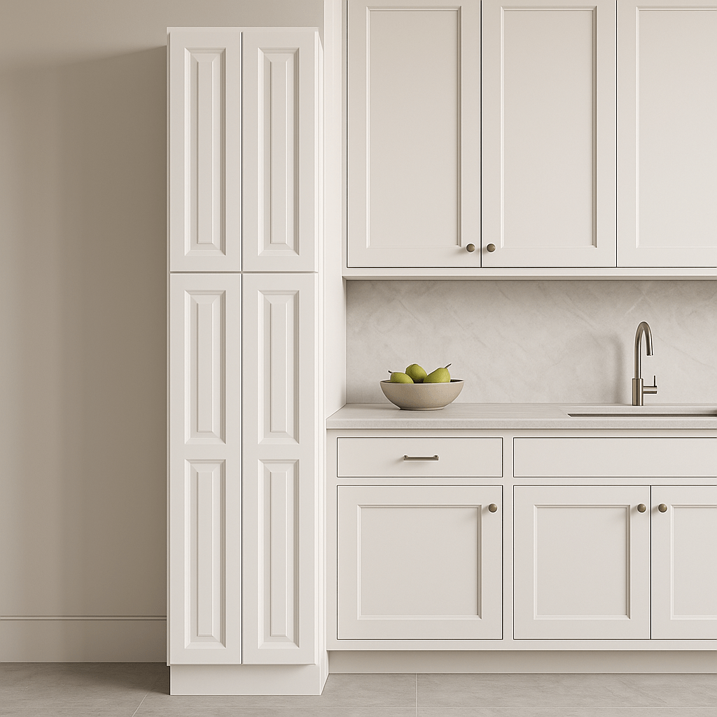 HOMEIBRO 24-in White Plywood Pantry Cabinet - Ready to Assemble