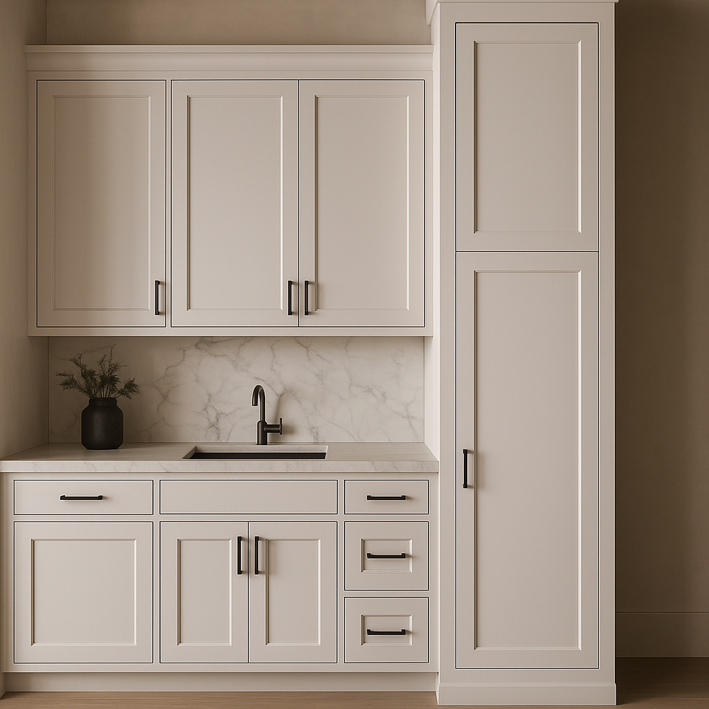 WOWOW 18in W x 24in D x 90in H Plywood Ready to Assemble Kitchen Cabinet in White
