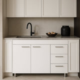 Adrinfly Base Double Door Cabinet with Three Drawers, Ready to Assemble