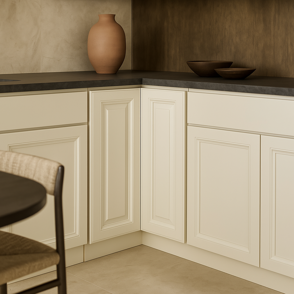 LIFEART CABINETRY Newport Lazy Susan Base Cabinet, Classic White