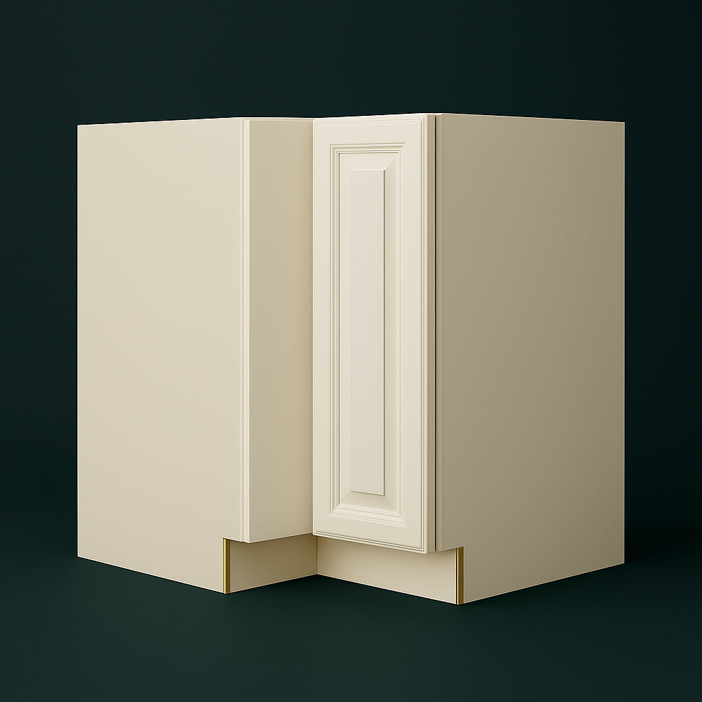 LIFEART CABINETRY Newport Lazy Susan Base Cabinet, Classic White