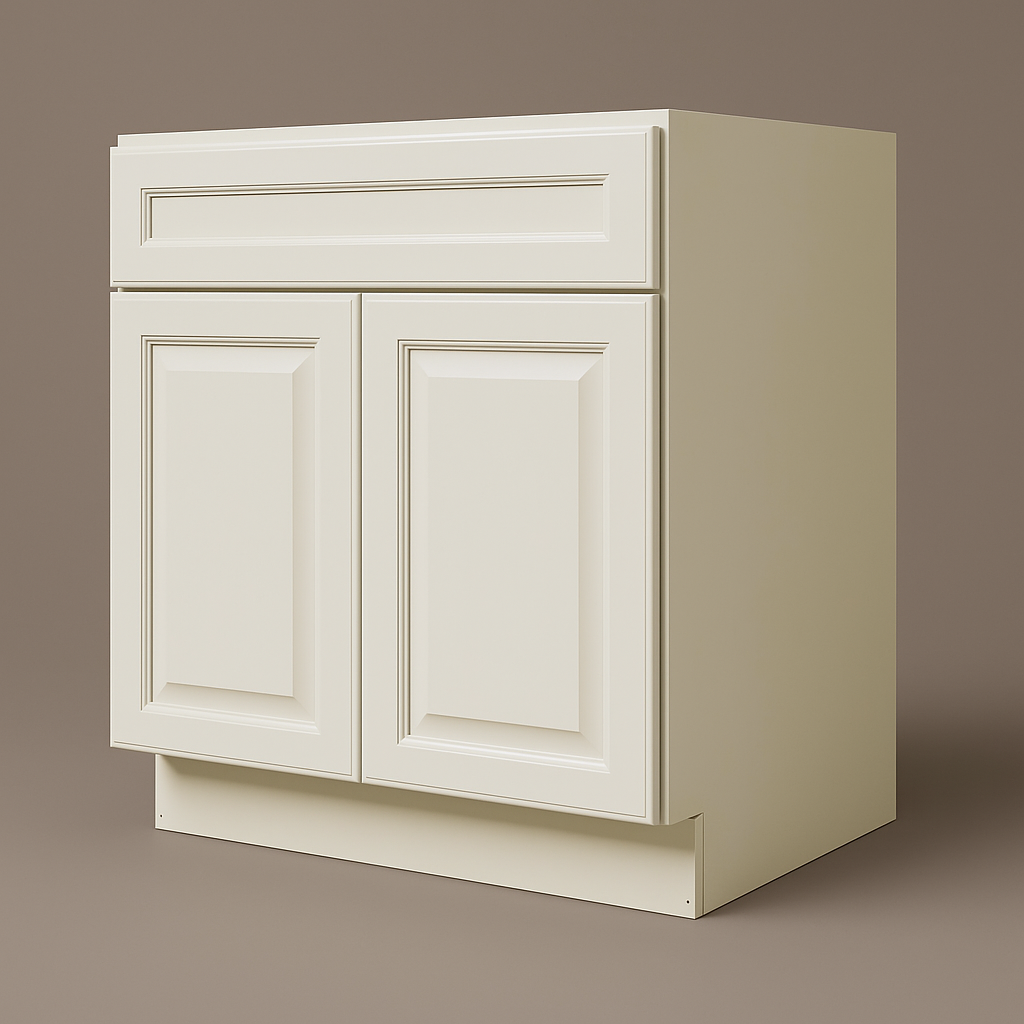 LIFEART CABINETRY Newport Ready to Assemble Sink Base Cabinet, Classic White