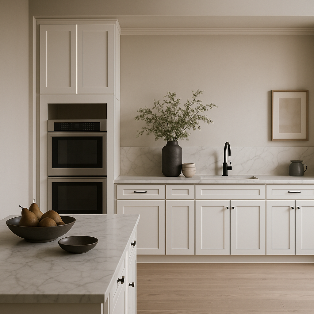 Hampton Bay Cambridge Shaker Double Oven Cabinet, Ready-to-Assemble, White