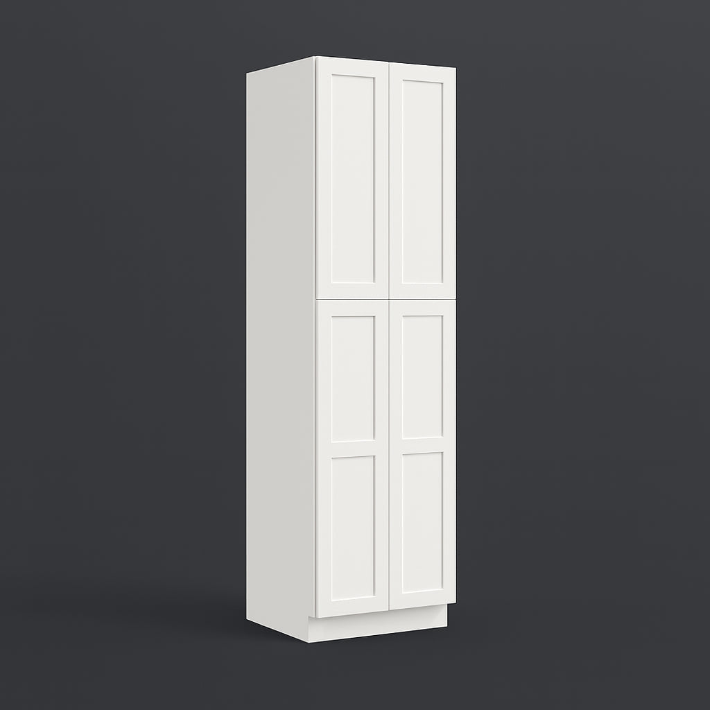 RoomyLife Shaker White Ready-to-Assemble Utility Kitchen Cabinet, 24x24x96 in.