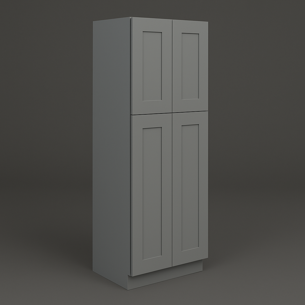 WOWOW Gray Plywood Kitchen Cabinet with Adjustable Shelves
