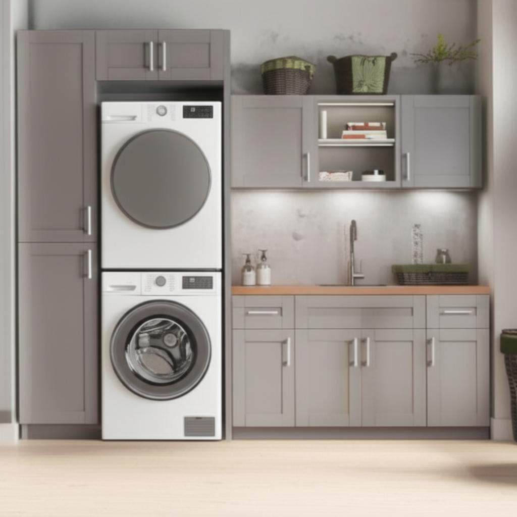 MILL'S PRIDE Richmond Vesuvius Gray Ready-to-Assemble Laundry Room Cabinet Set