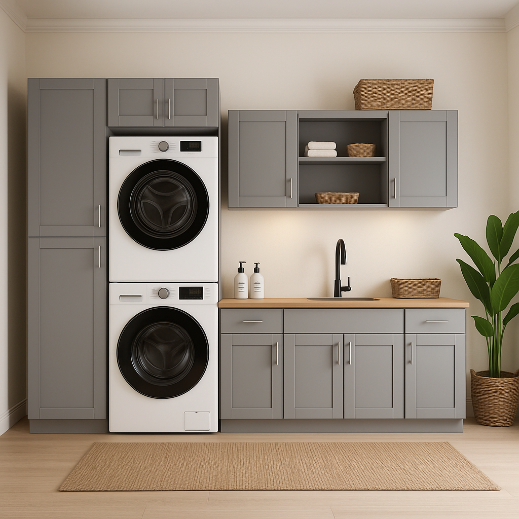 MILL'S PRIDE Richmond Vesuvius Gray Ready-to-Assemble Laundry Room Cabinet Set