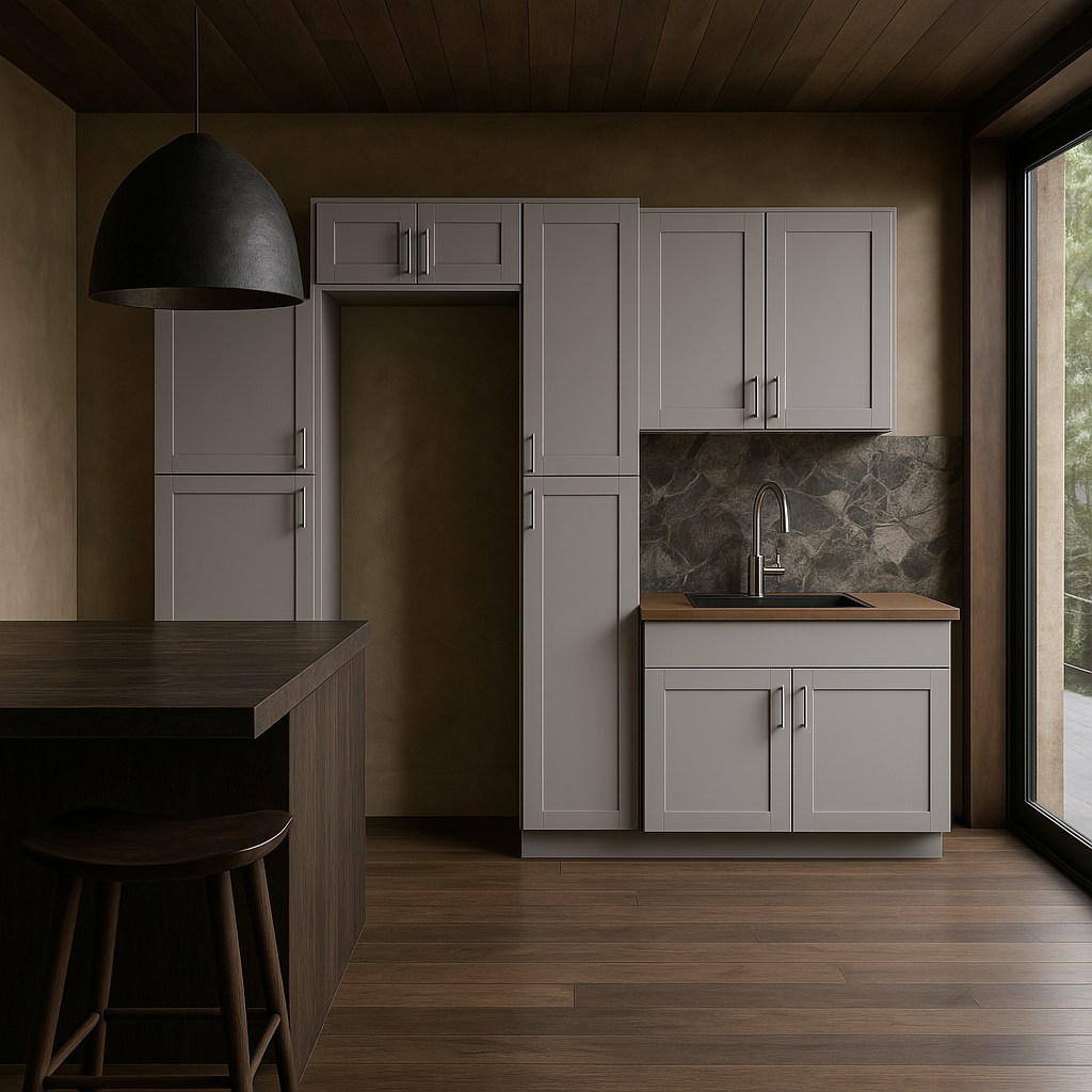 MILL'S PRIDE Richmond Vesuvius Gray Kitchen Cabinet Set - Ready to Assemble