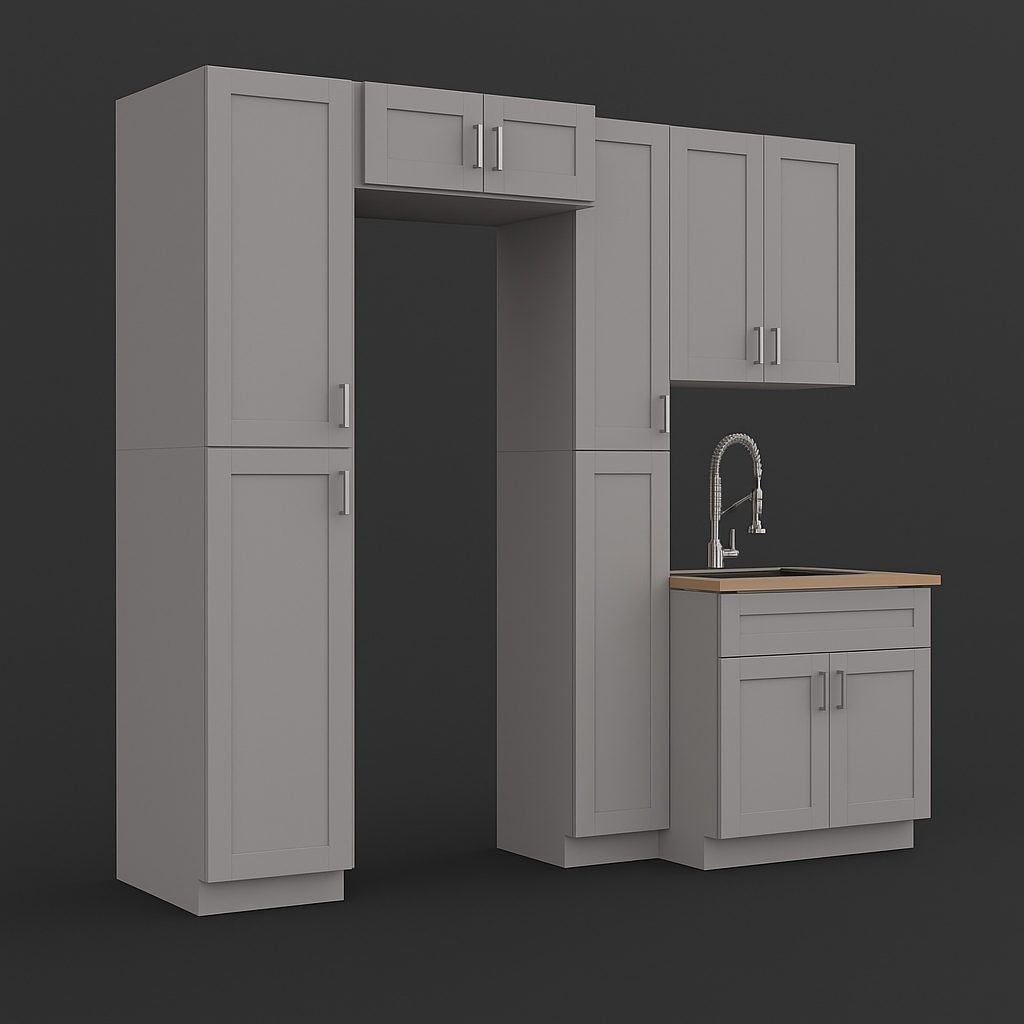 MILL'S PRIDE Richmond Vesuvius Gray Kitchen Cabinet Set - Ready to Assemble