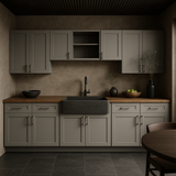 MILL'S PRIDE Richmond Vesuvius Gray Kitchen Cabinet Set - 132 in W x 24 in D x 96 in H