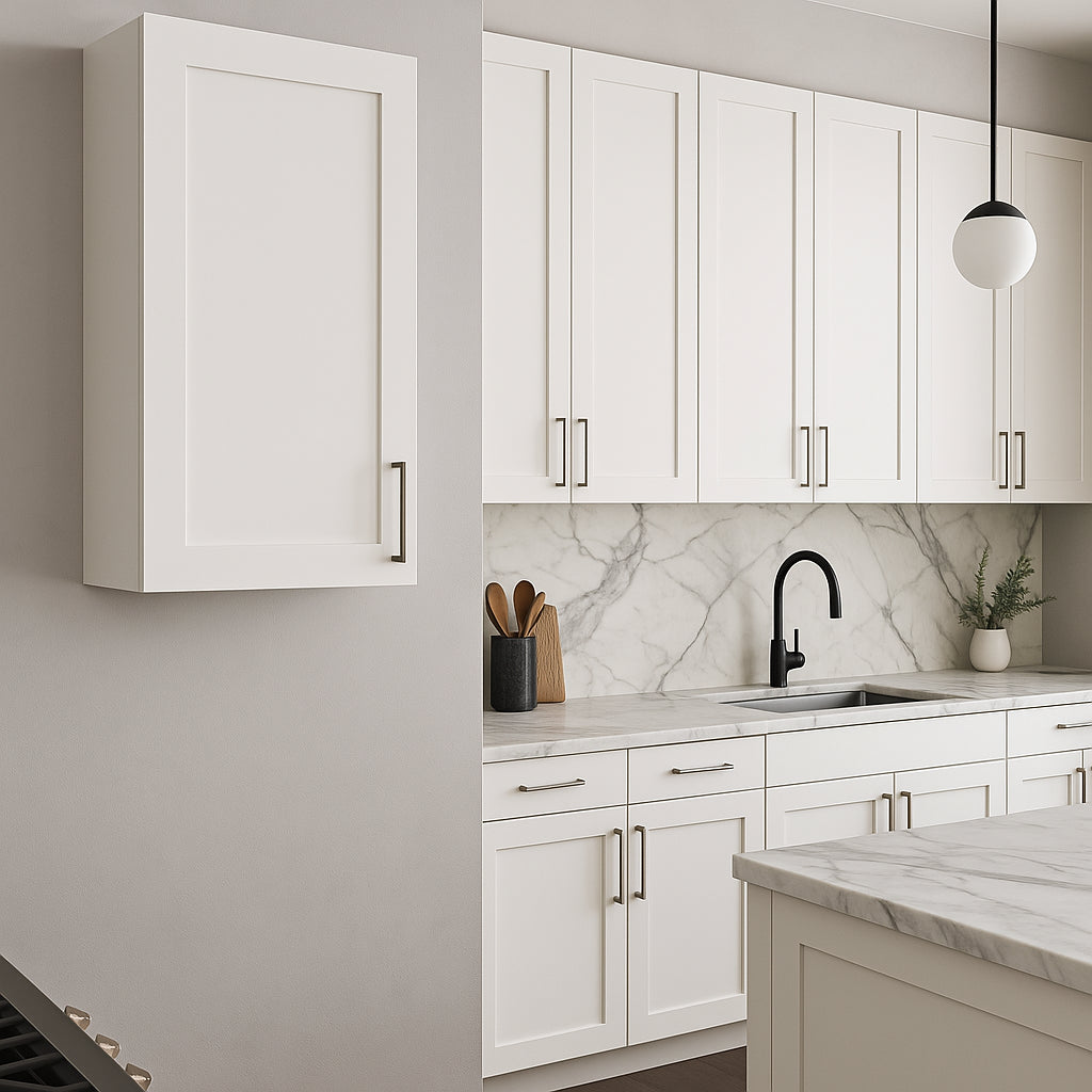 Cambridge Everest Ready-to-Assemble Shaker Wall Kitchen Cabinet, White, 9x12x36 in.