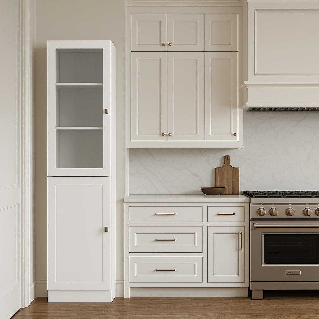 FUFU&GAGA White Wood Kitchen Cabinet with 2 Doors - Quick Assembly