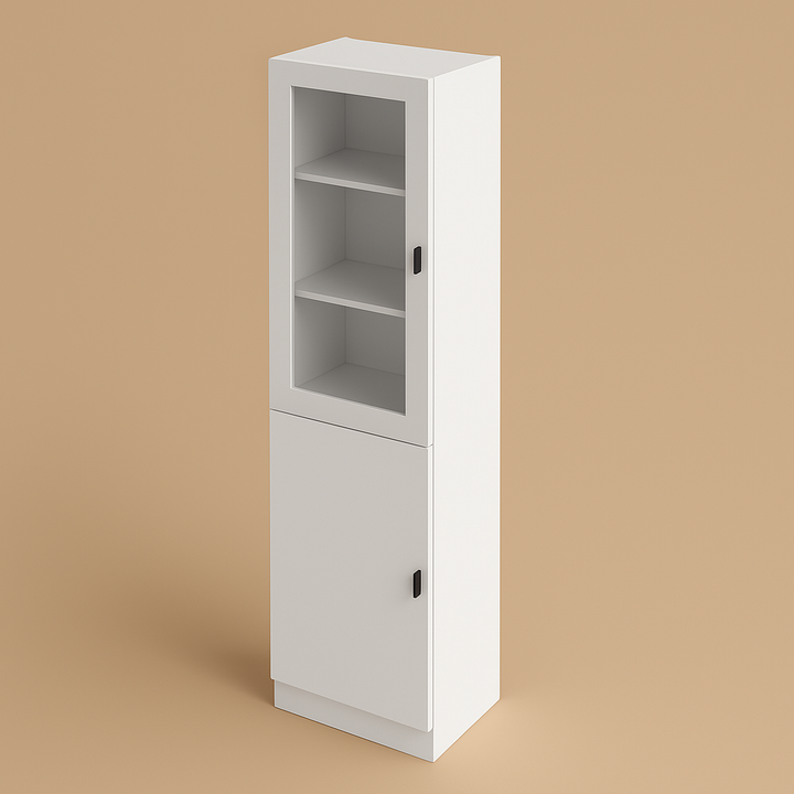FUFU&GAGA White Wood Kitchen Cabinet with 2 Doors - Quick Assembly