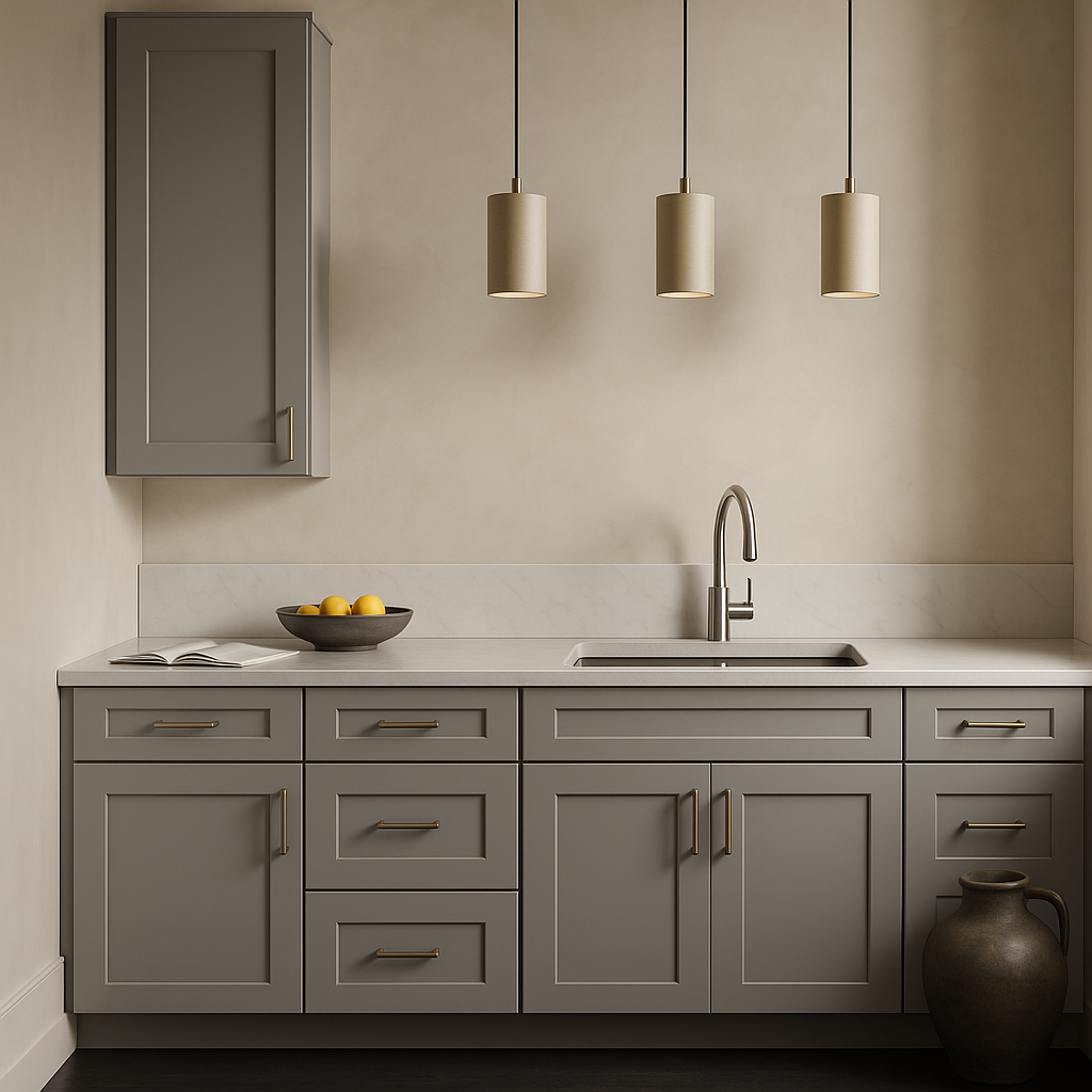MILL'S PRIDE Richmond Vesuvius Gray Plywood Shaker Wall Kitchen Cabinet