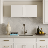 HOMEIBRO Newport Shaker White Ready to Assemble Wall Cabinet with 2-Doors (30 in. W x 12 in. D x 12 in. H.)