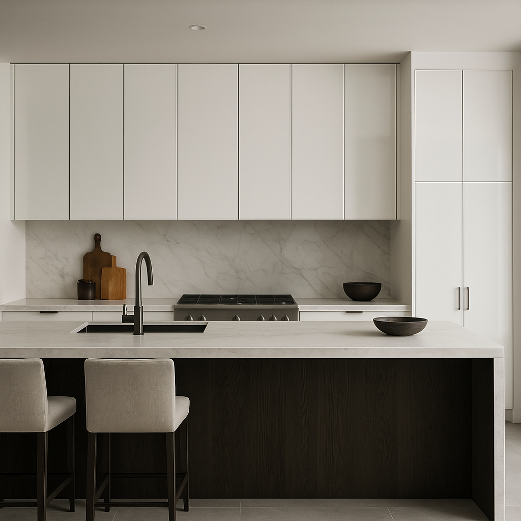 Cambridge Radiance White Gloss Slab Wall Kitchen Cabinet, 15x12x30 in.