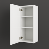 Cambridge Radiance White Gloss Slab Wall Kitchen Cabinet, 15x12x30 in.