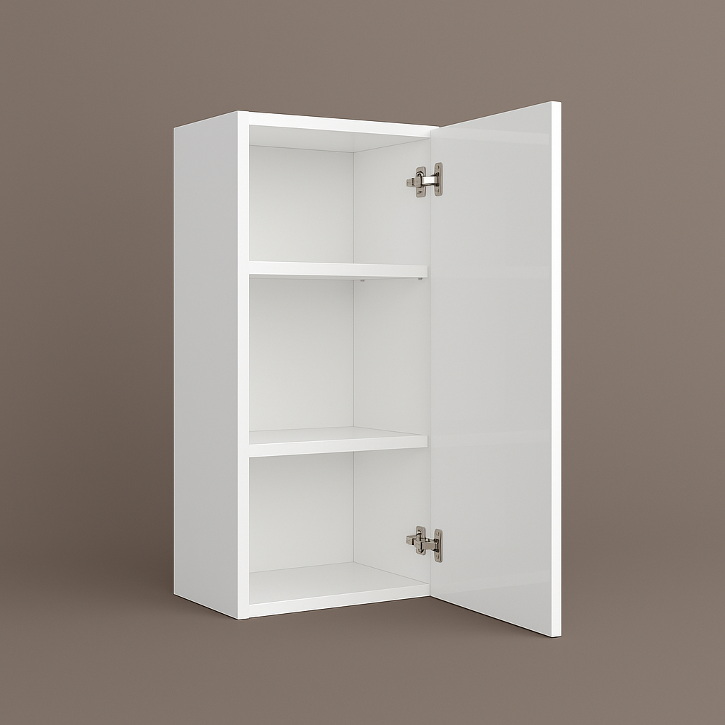 Cambridge Radiance White Gloss Slab Wall Kitchen Cabinet, 9x12x36 in.