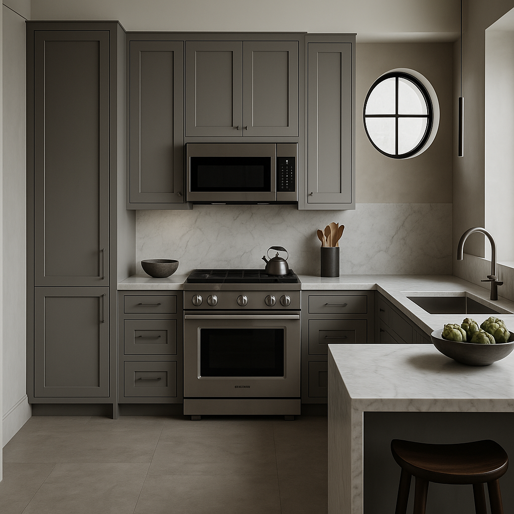 MILL'S PRIDE Richmond Vesuvius Gray Wall Kitchen Cabinet - 9 in W x 12 in D x 42 in H