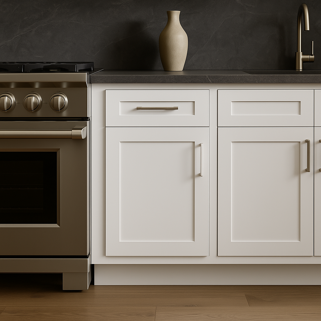 Plywell Shaker Base Cabinet with 1 Door and 1 Drawer in White