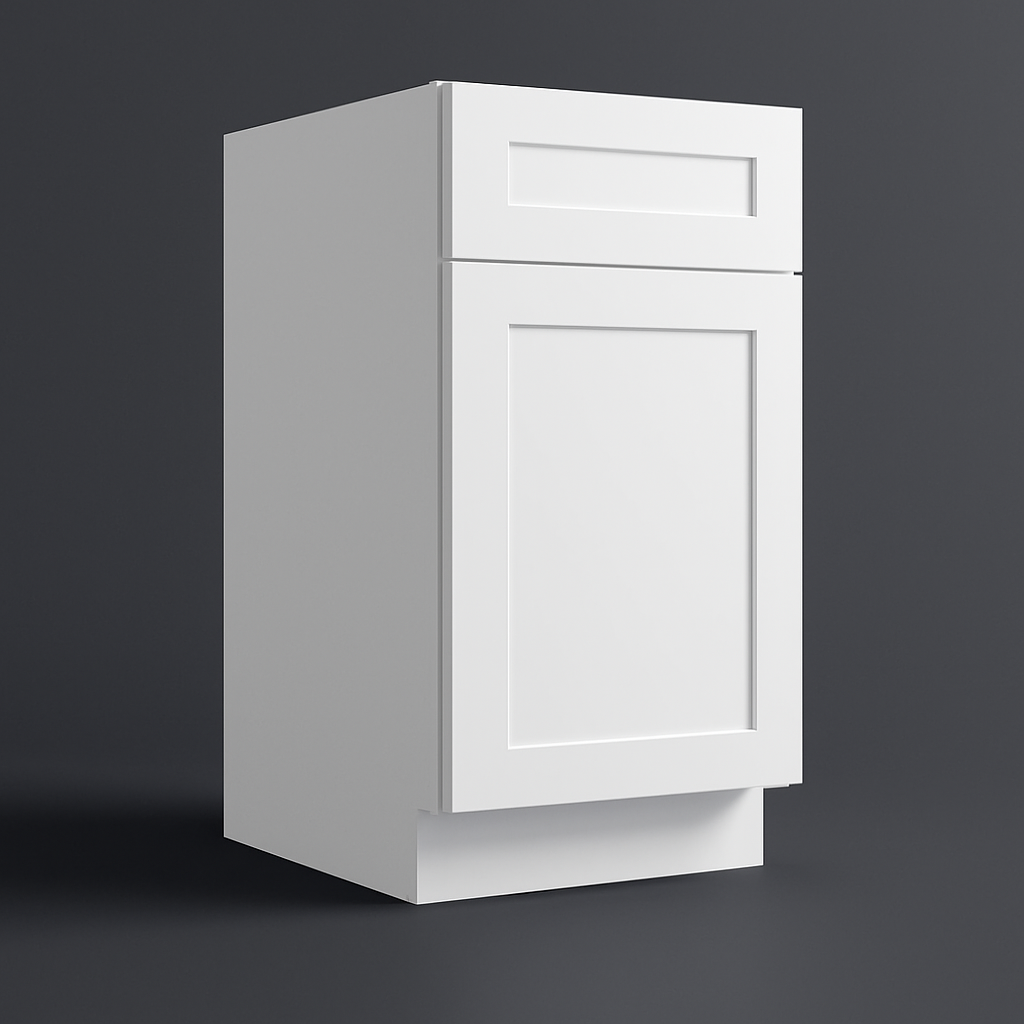 Plywell Shaker Base Cabinet with 1 Door and 1 Drawer in White