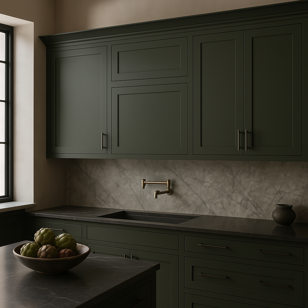 Hampton Bay Avondale Shaker Wall Kitchen Cabinet, Fern Green, 21x12x36 in.