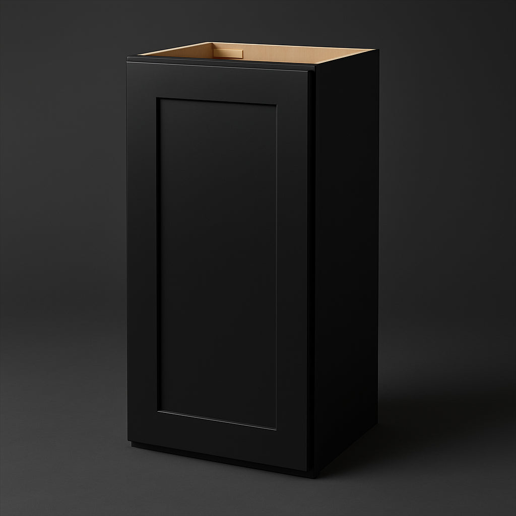 Hampton Bay Avondale Raven Black Shaker Wall Kitchen Cabinet - 15x12x30