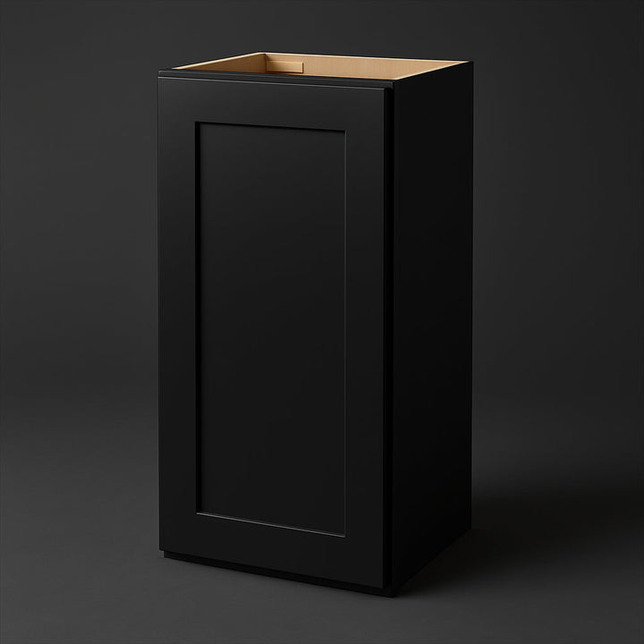 Hampton Bay Avondale Raven Black Shaker Wall Kitchen Cabinet - 15x12x30