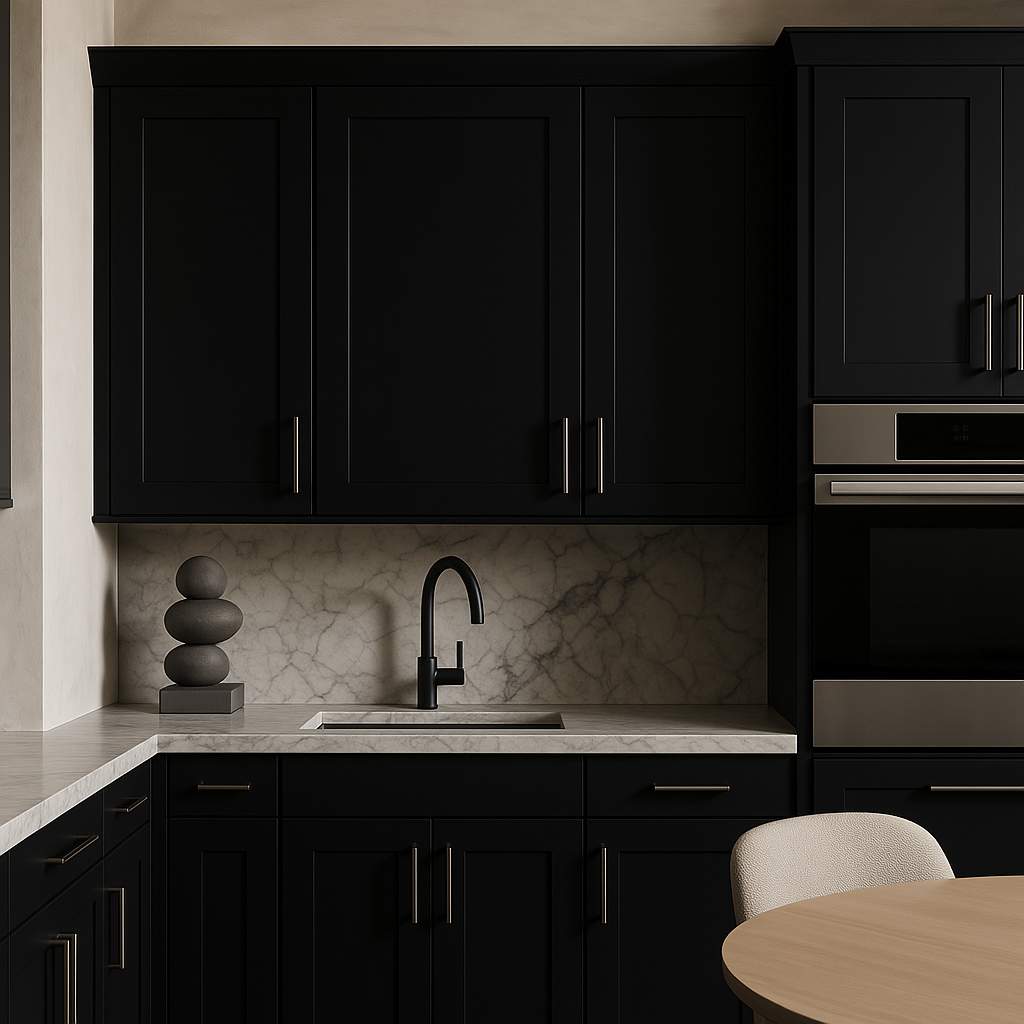 Hampton Bay Avondale Raven Black Shaker Wall Kitchen Cabinet - 15x12x30