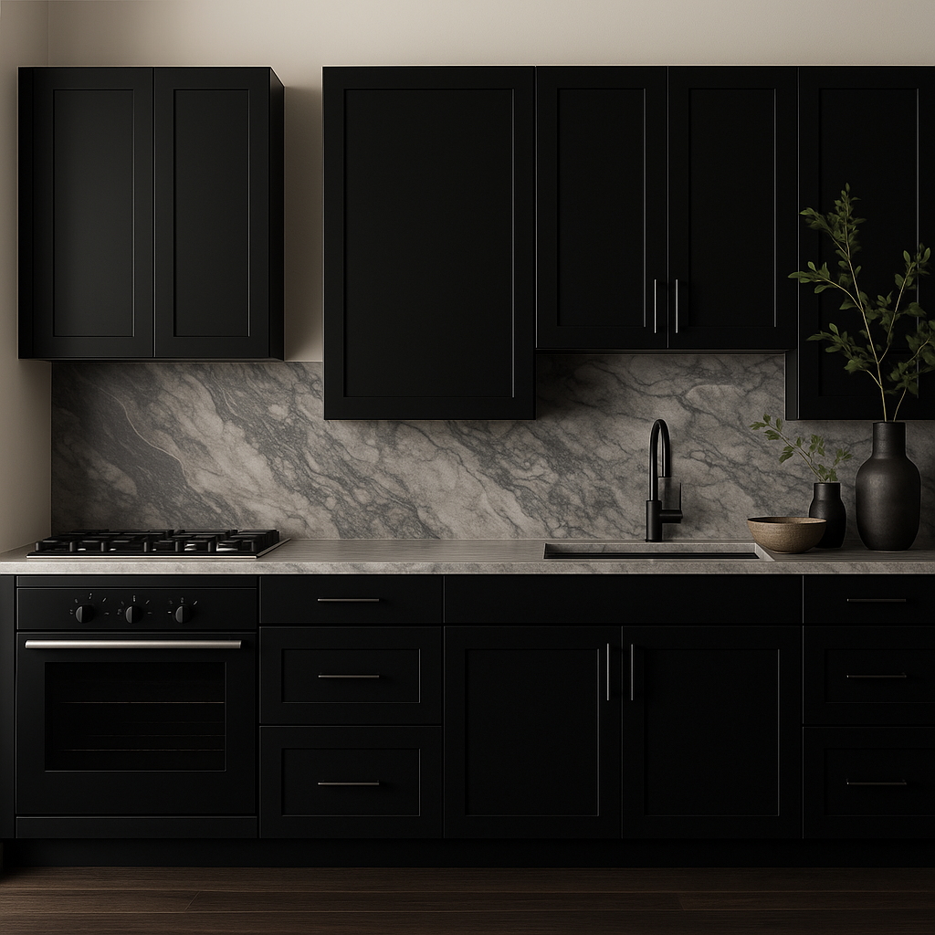 Hampton Bay Avondale Raven Black Shaker Wall Kitchen Cabinet - 21x12x30