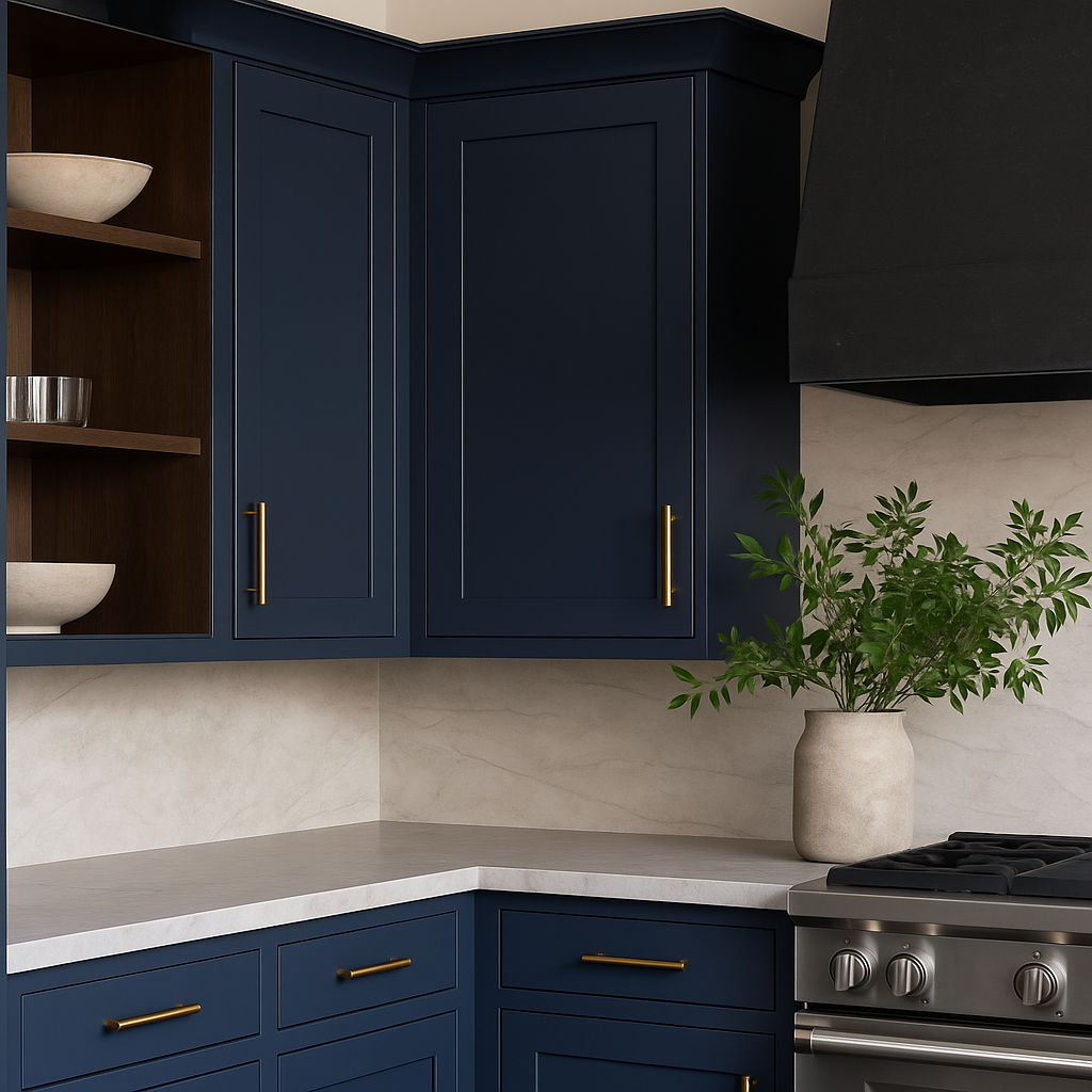Hampton Bay Ink Blue Shaker Wall Kitchen Cabinet - 12x12x30 Inches