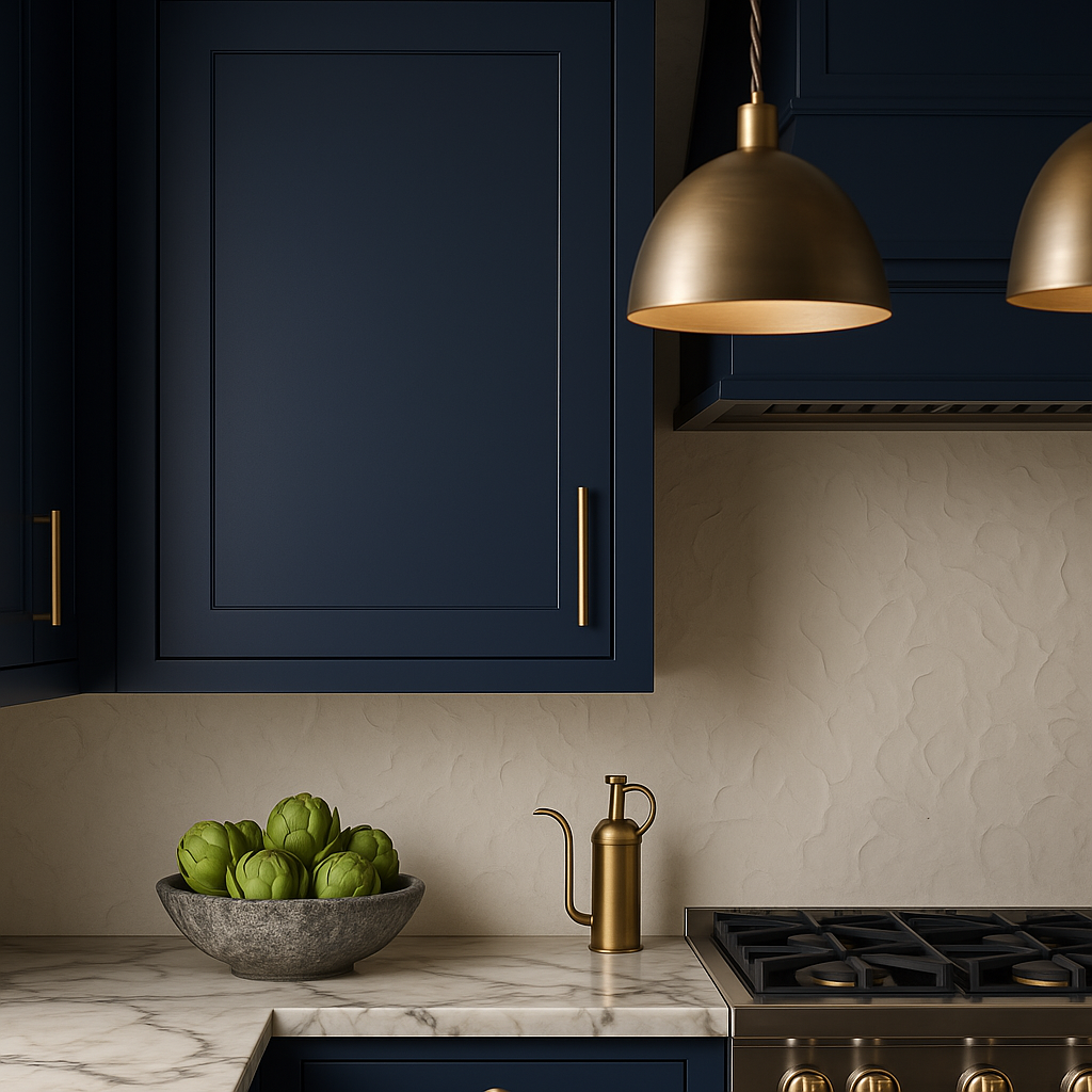 Hampton Bay Ink Blue Shaker Wall Kitchen Cabinet - 21" W x 12" D x 30" H